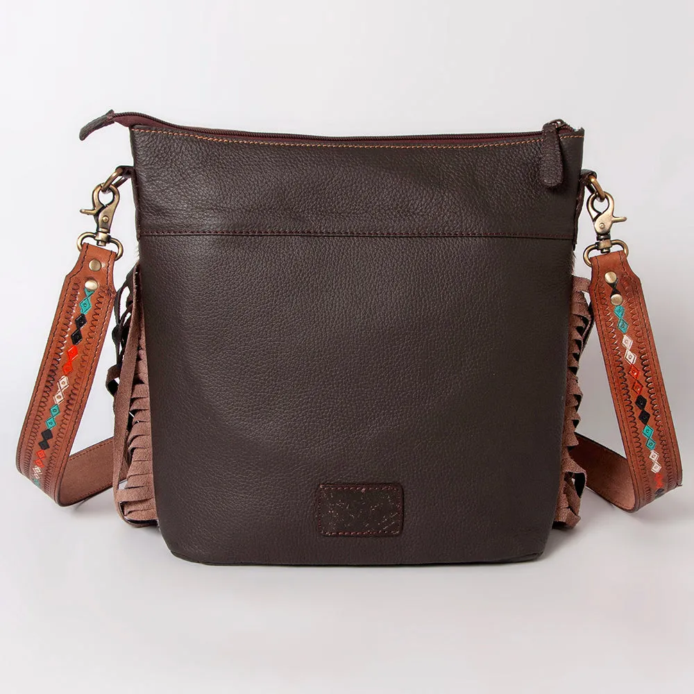 KBK103 - KBK103 -CROSS BODY Hand Tooled Saddle Leather with Cowhide Leather Ladies Bag KBK103 - KBK1