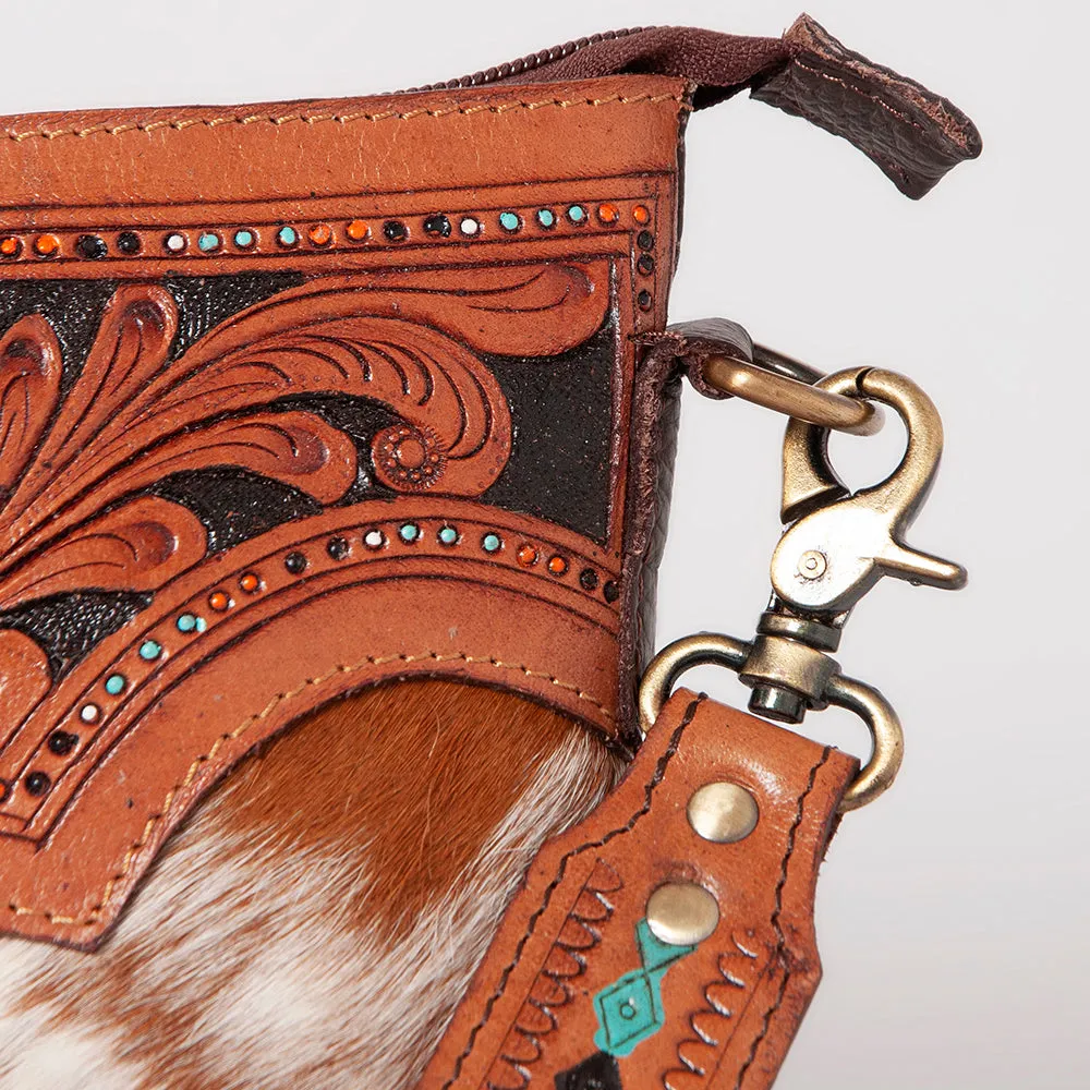 KBK103 - KBK103 -CROSS BODY Hand Tooled Saddle Leather with Cowhide Leather Ladies Bag KBK103 - KBK1