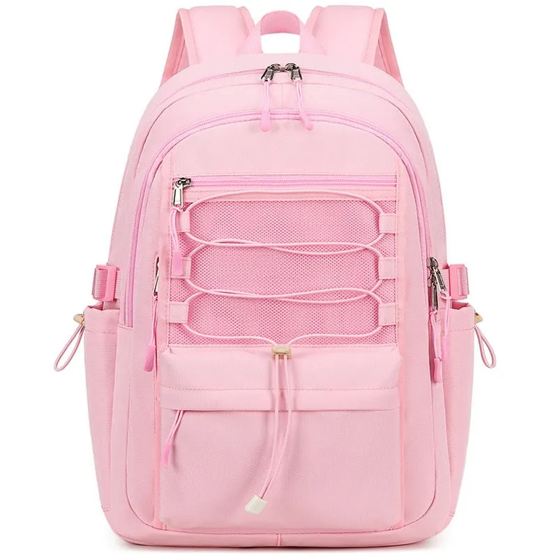 Kids Mesh School Backpacks - Black Khaki Book Bags For Boys Girls Laptop Backpack For Teens Durable Studants
