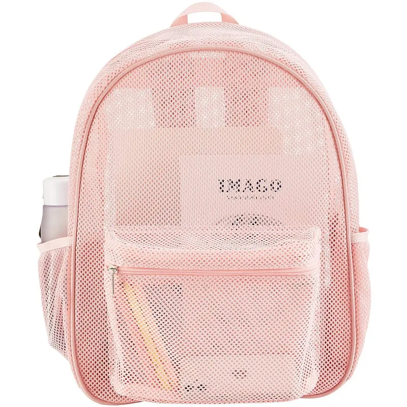 Kids Mesh School Backpacks - Black Pink Blue Book Bags For Boys Girls Heavy Duty Students See Through Beach Bookbag