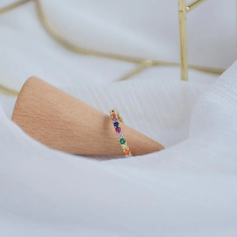 KittenAlarm - Esther Multi Colored Crystal Ring
