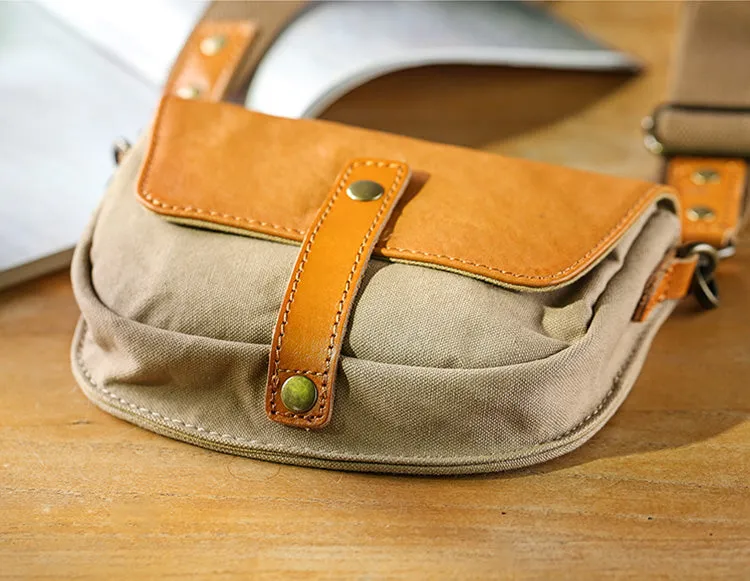 Ladies Green Canvas Bag Canvas And Leather Crossbody Purse For Women