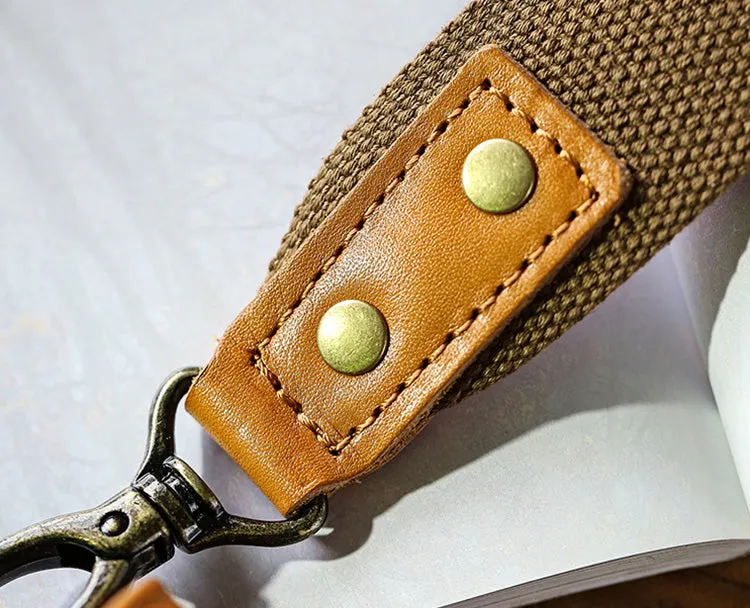 Ladies Green Canvas Bag Canvas And Leather Crossbody Purse For Women