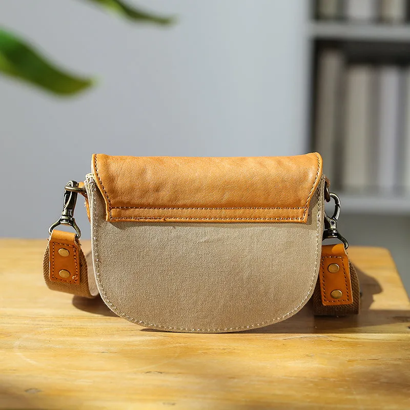 Ladies Green Canvas Bag Canvas And Leather Crossbody Purse For Women