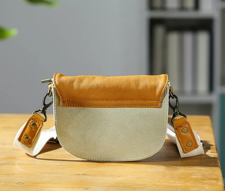 Ladies Green Canvas Bag Canvas And Leather Crossbody Purse For Women