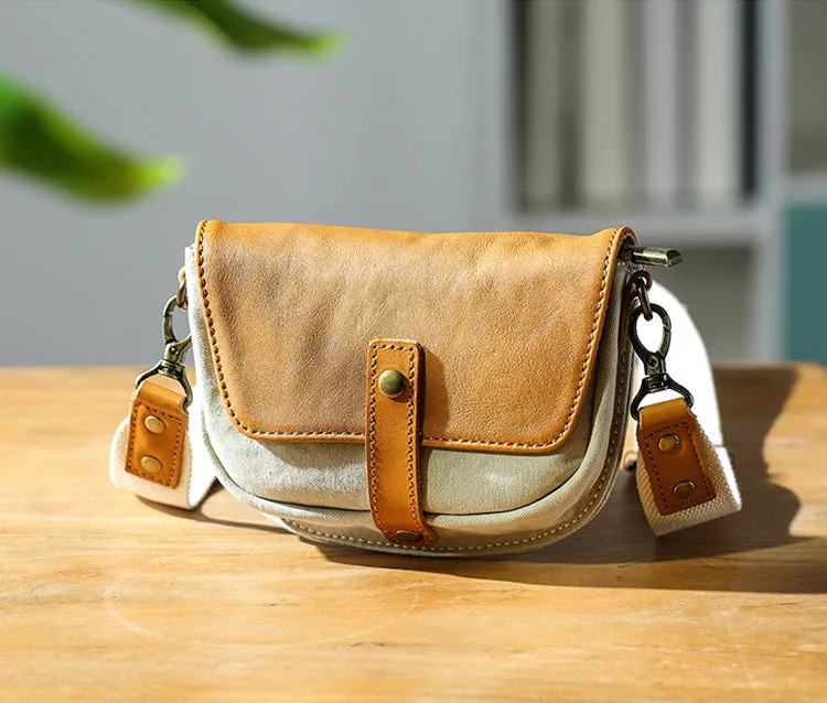 Ladies Green Canvas Bag Canvas And Leather Crossbody Purse For Women