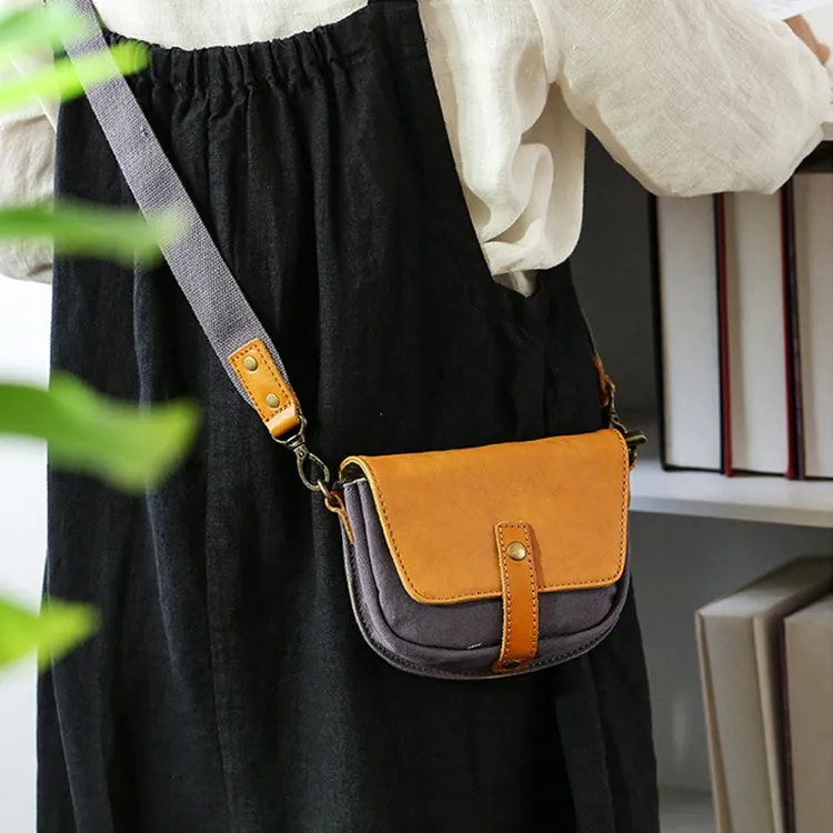 Ladies Green Canvas Bag Canvas And Leather Crossbody Purse For Women