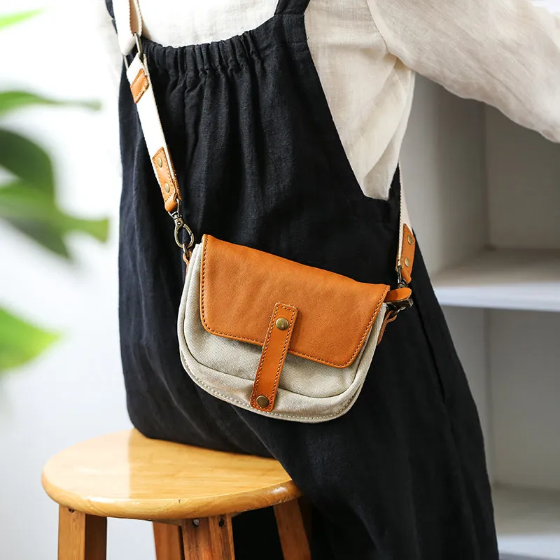 Ladies Green Canvas Bag Canvas And Leather Crossbody Purse For Women
