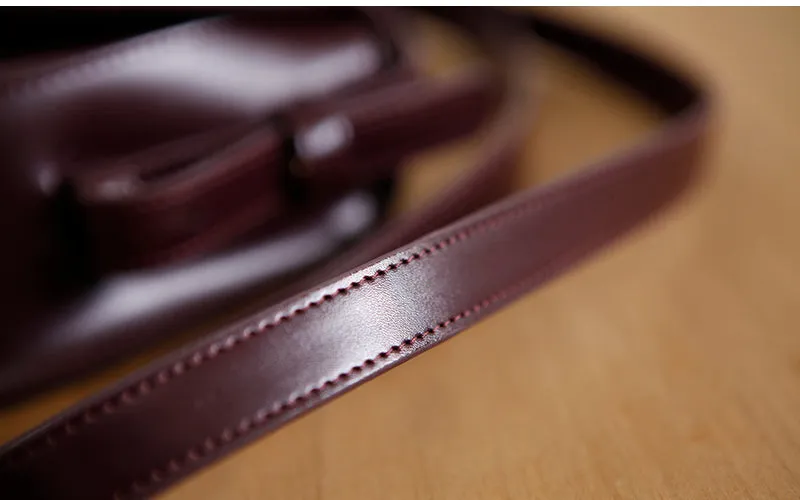 Ladies Small Leather Crossbody Saddle Bag Cross Shoulder Bag For Women