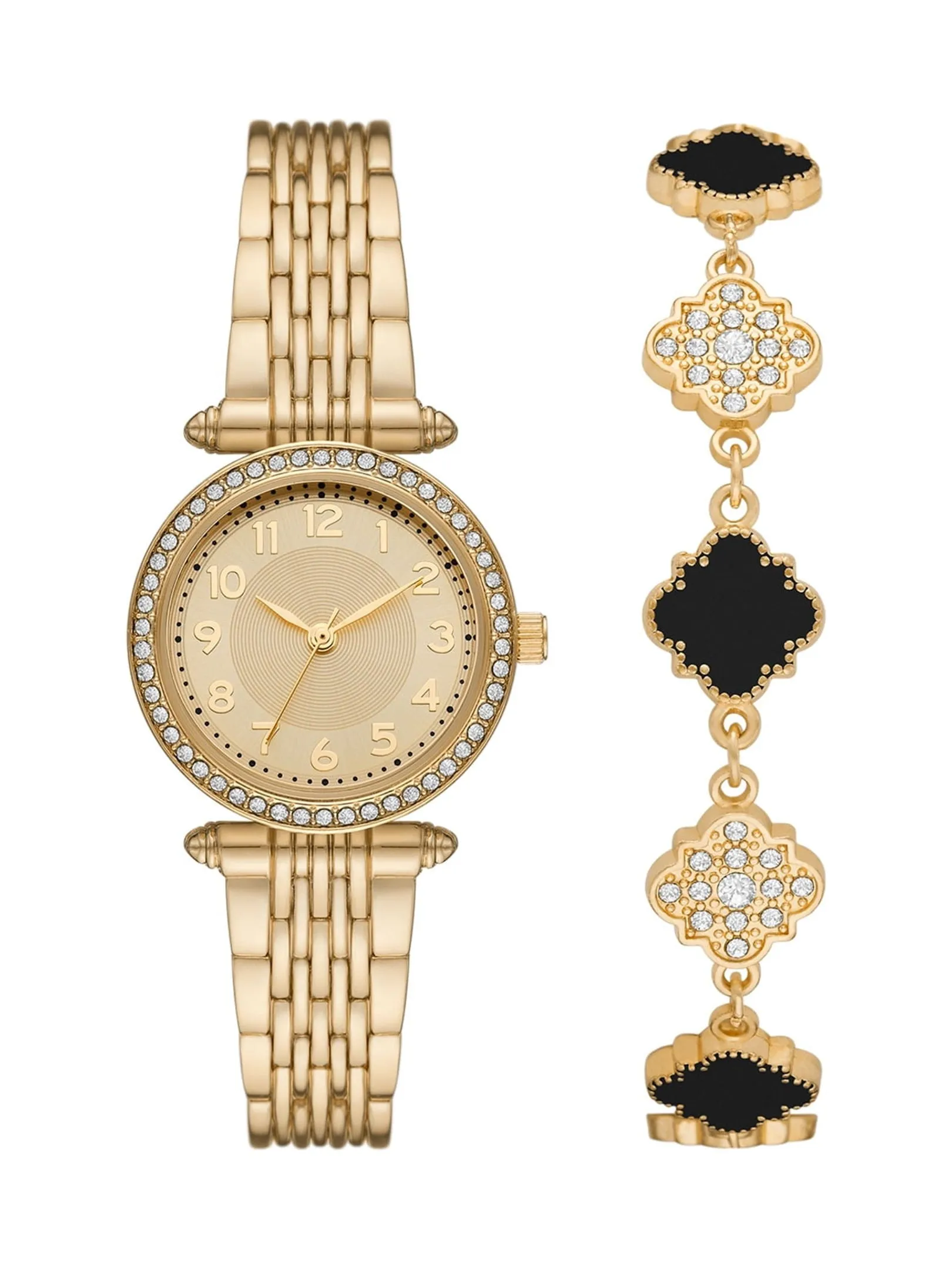 Ladies' Time and Tru Gold Tone Watch and Bracelet Set