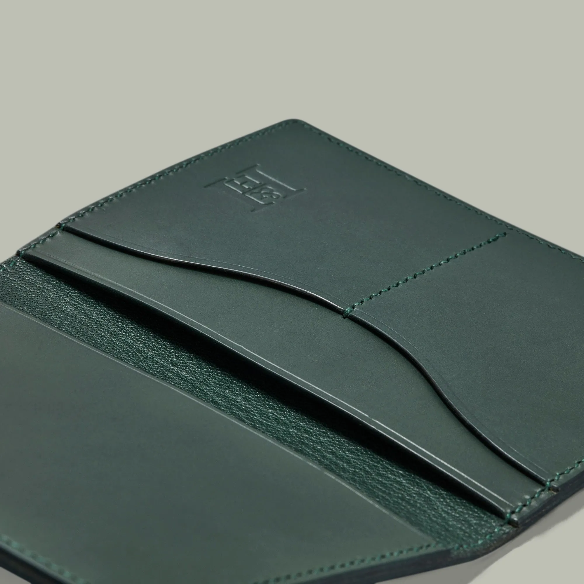Leather Hand-Stitched Passport Holder [H&H Green]
