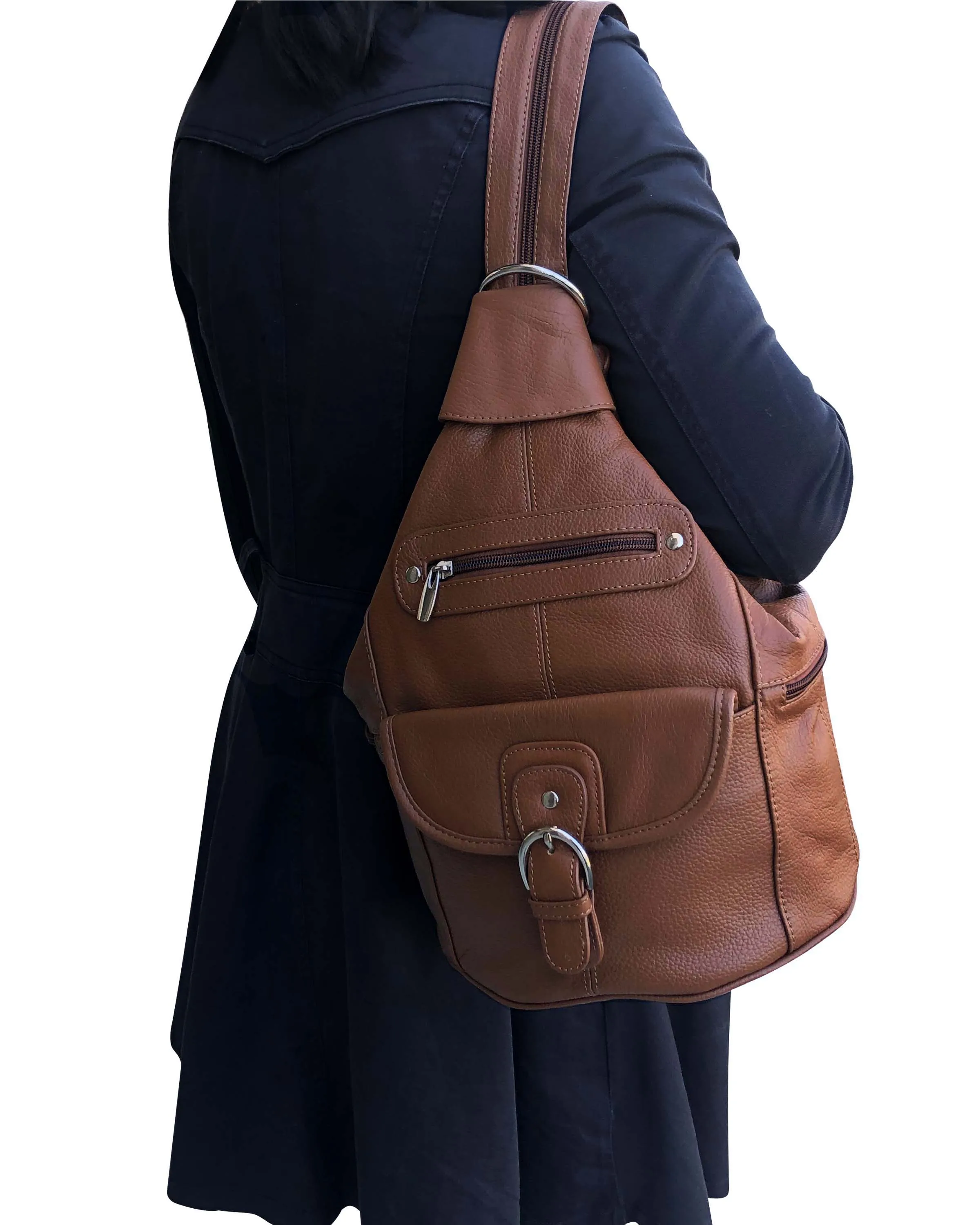 Light Brown Leather Backpack