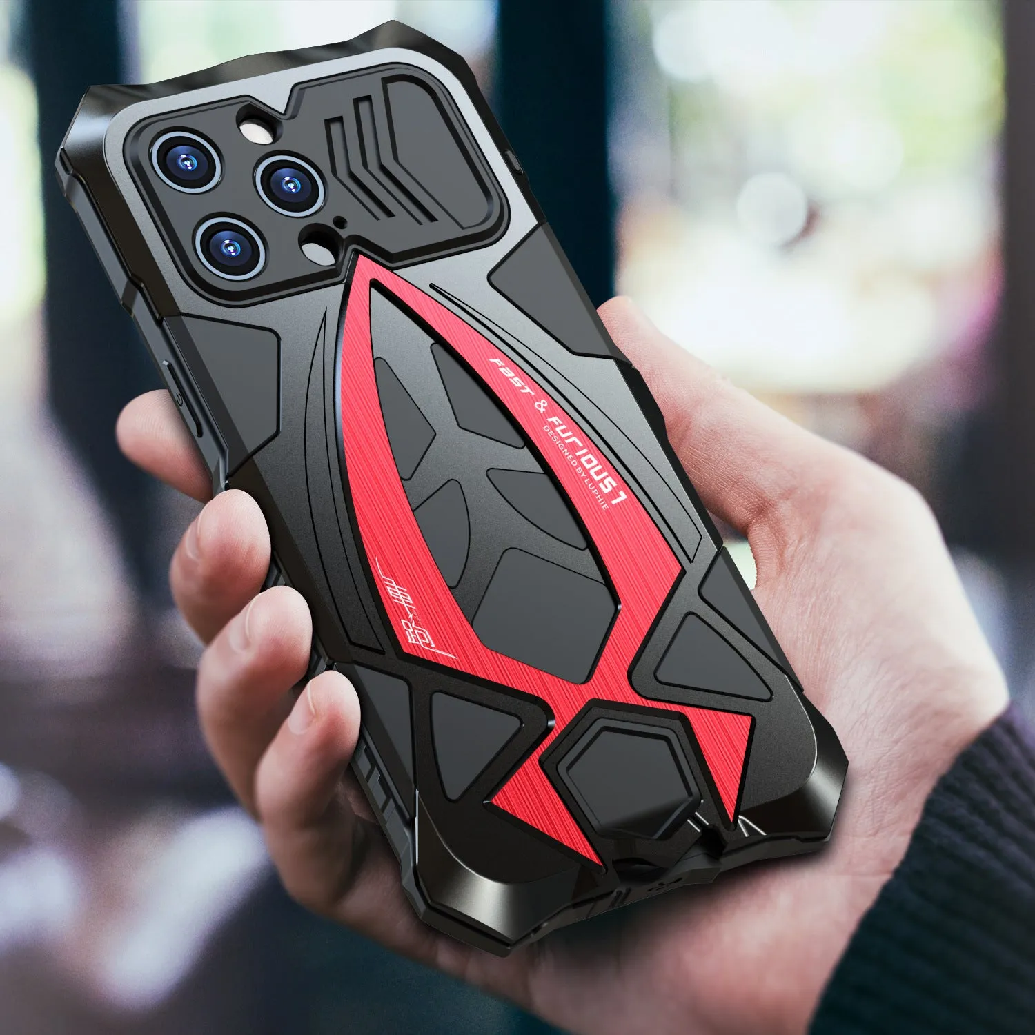 Luphie Roadster Sports Car Water-resistant Shockproof Heavy Duty Metal Case Cover