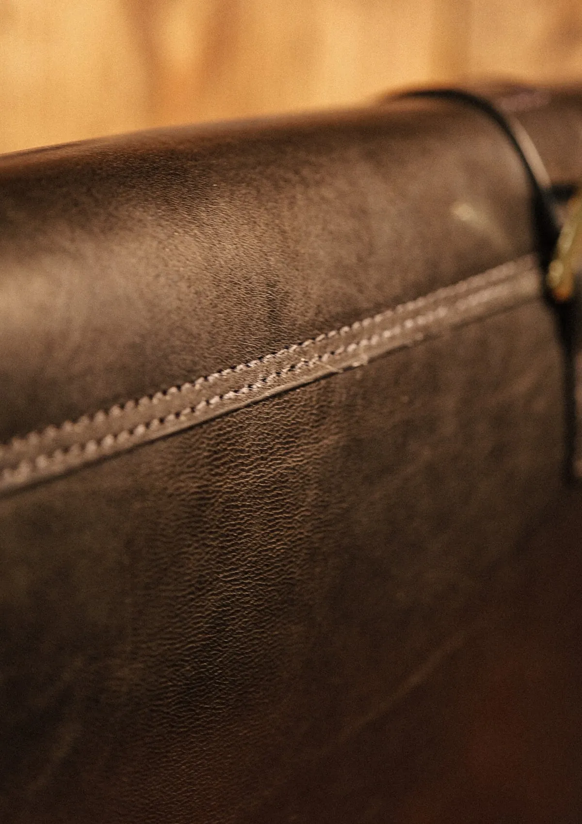 Luxury Saddle Leather Satchel - Black