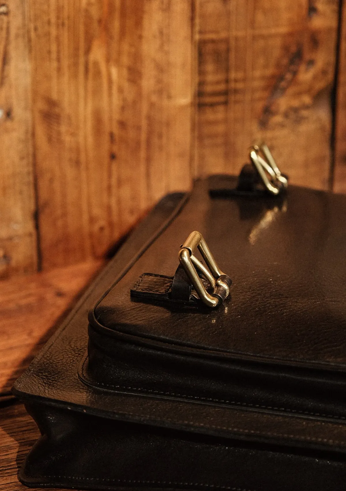 Luxury Saddle Leather Satchel - Black
