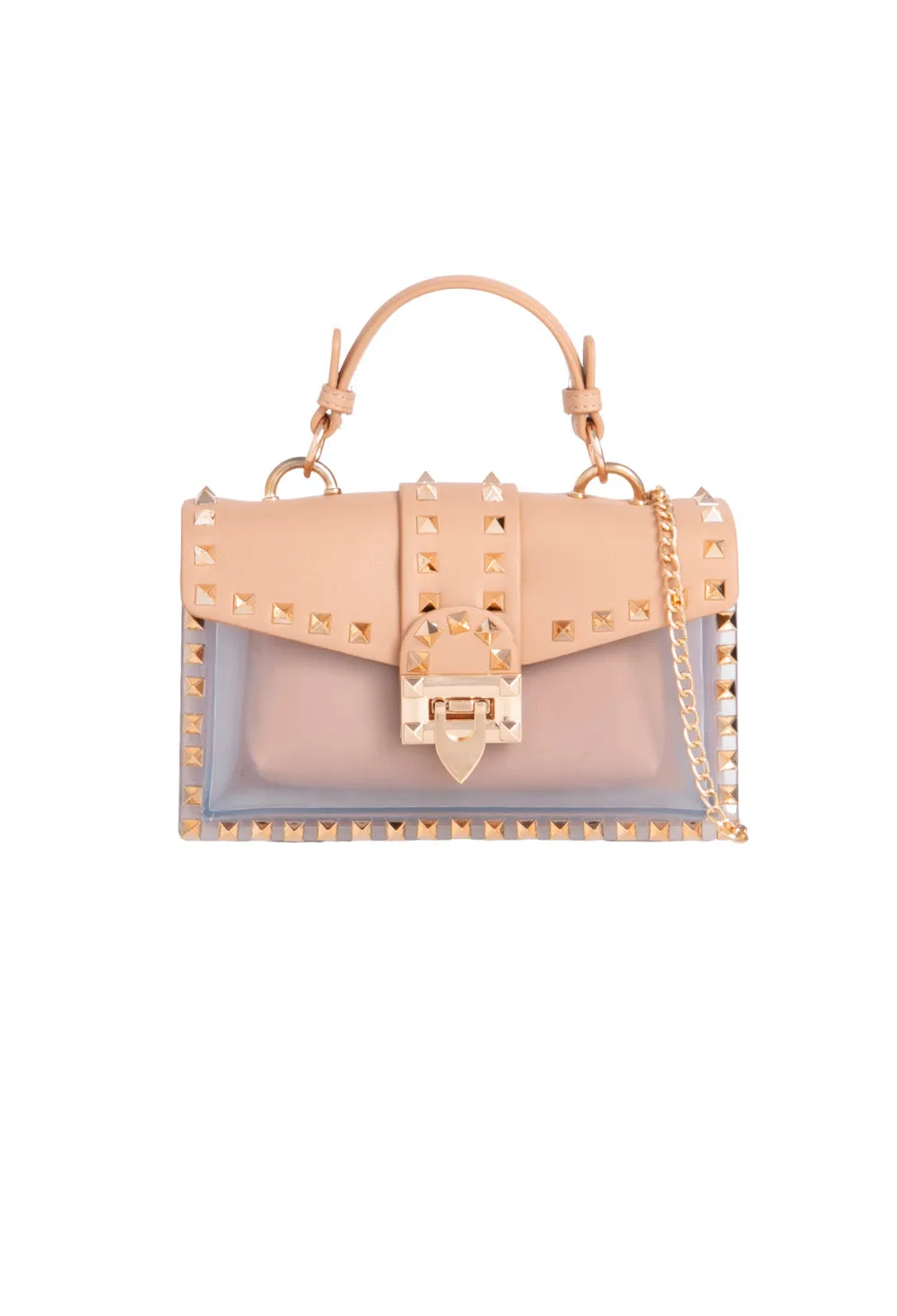 Making A Point Beige Pu Stud Detail Bag