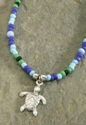MAUNA KAI Colored Beads Pewter Turtle - ASSORTED