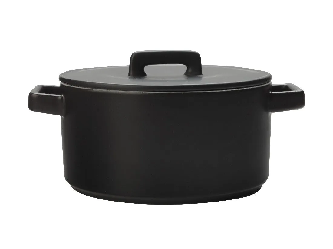 Maxwell & Williams Epicurious Round Casserole 2.6l Black Gift Boxed
