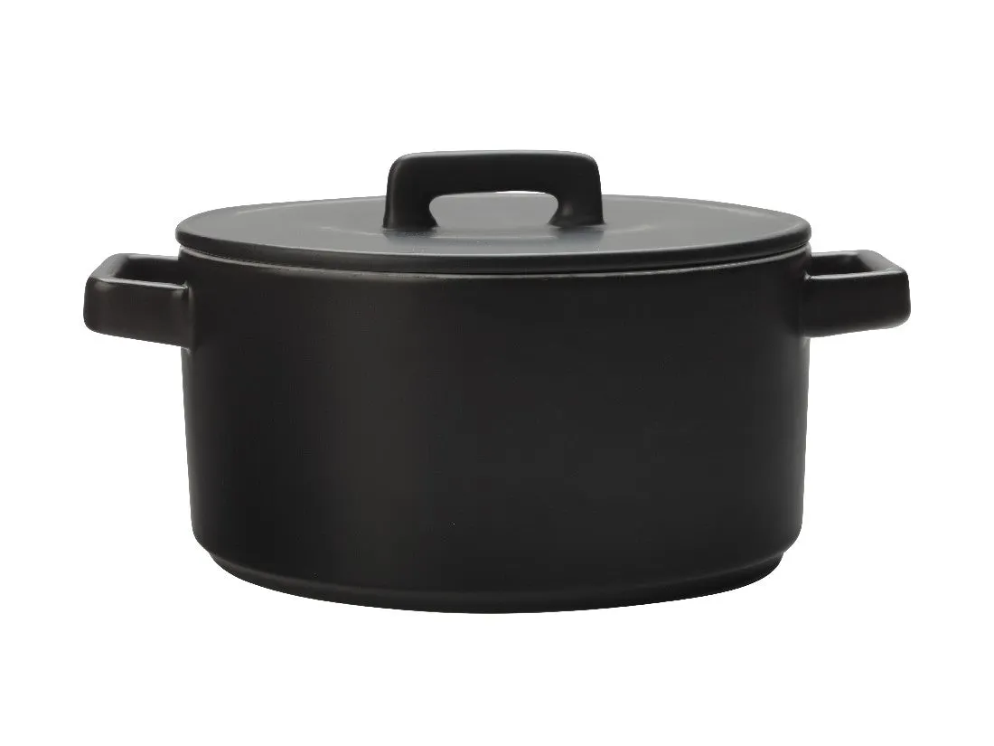 Maxwell & Williams Epicurious Round Casserole 2.6l Black Gift Boxed