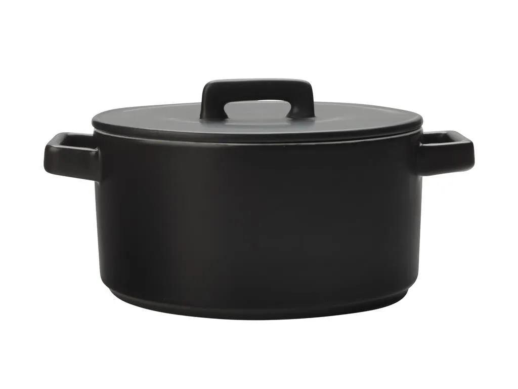 Maxwell & Williams Epicurious Round Casserole 2.6l Black Gift Boxed