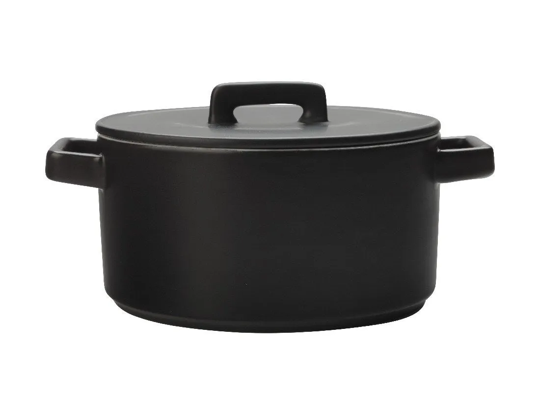 Maxwell & Williams Epicurious Round Casserole 2.6l Black Gift Boxed