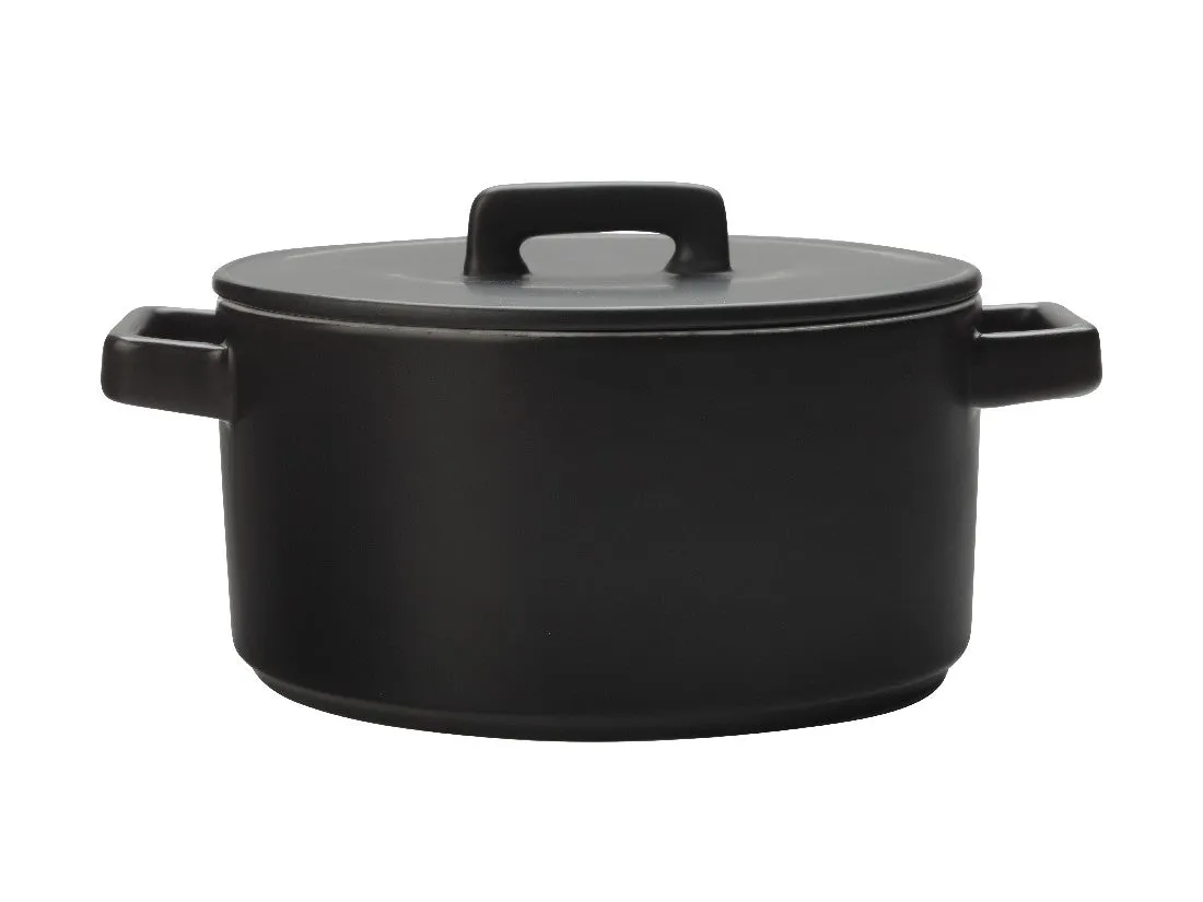 Maxwell & Williams Epicurious Round Casserole 2.6l Black Gift Boxed