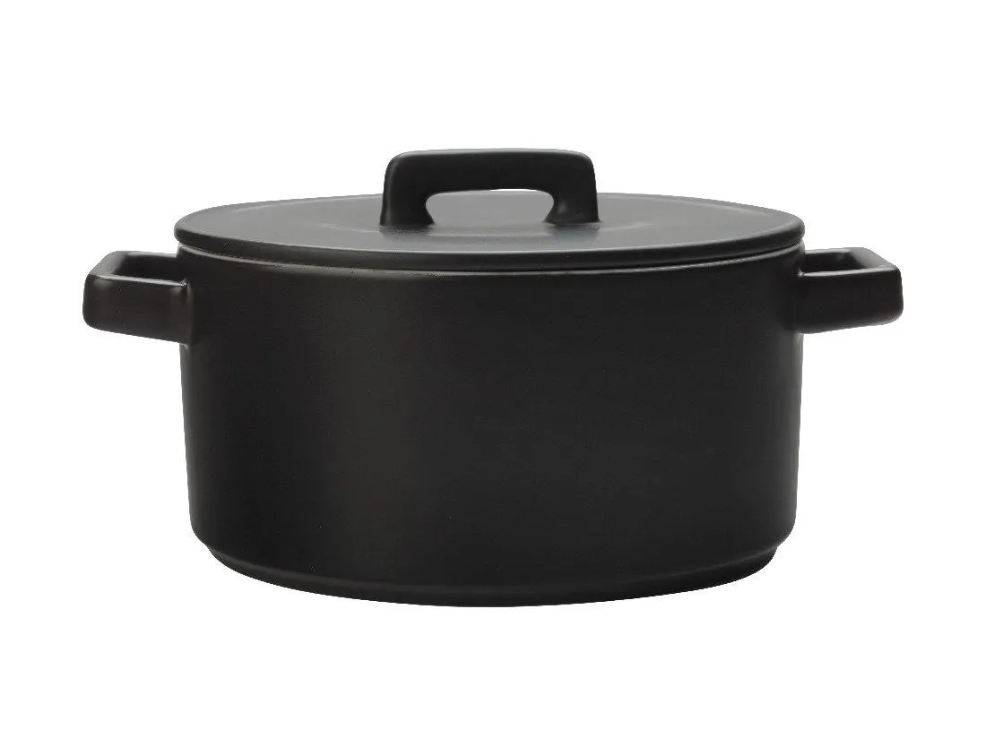 Maxwell & Williams Epicurious Round Casserole 2.6l Black Gift Boxed
