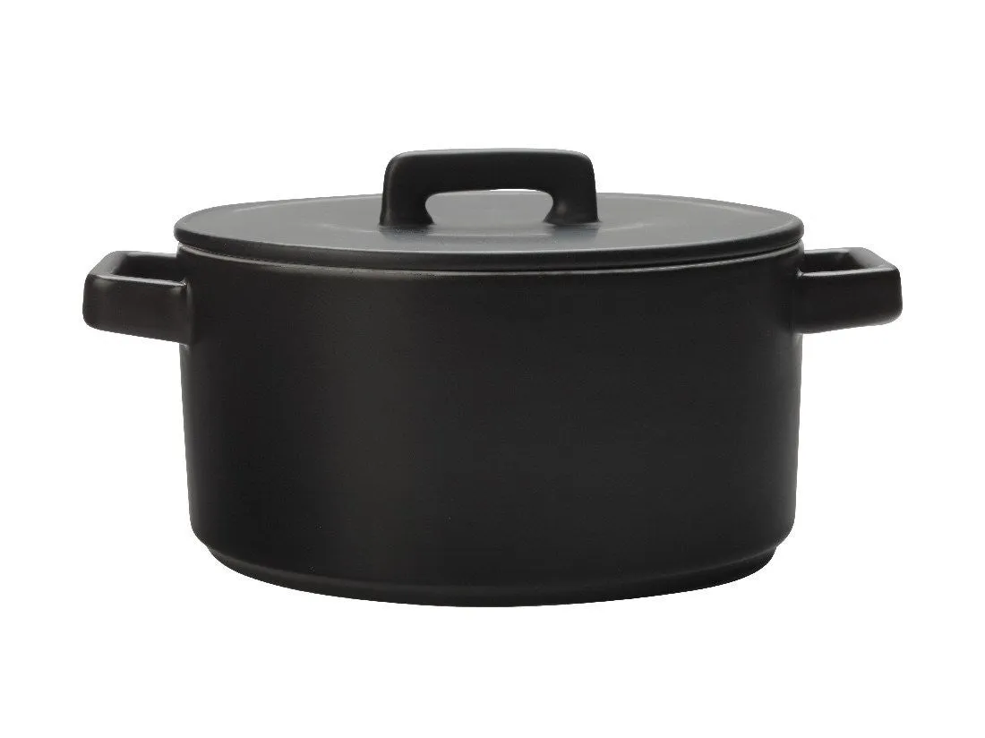 Maxwell & Williams Epicurious Round Casserole 2.6l Black Gift Boxed
