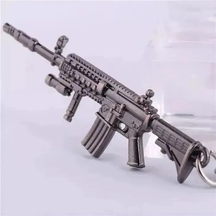 Metal M4a1-x Assault Rifle Gun Model Keychain