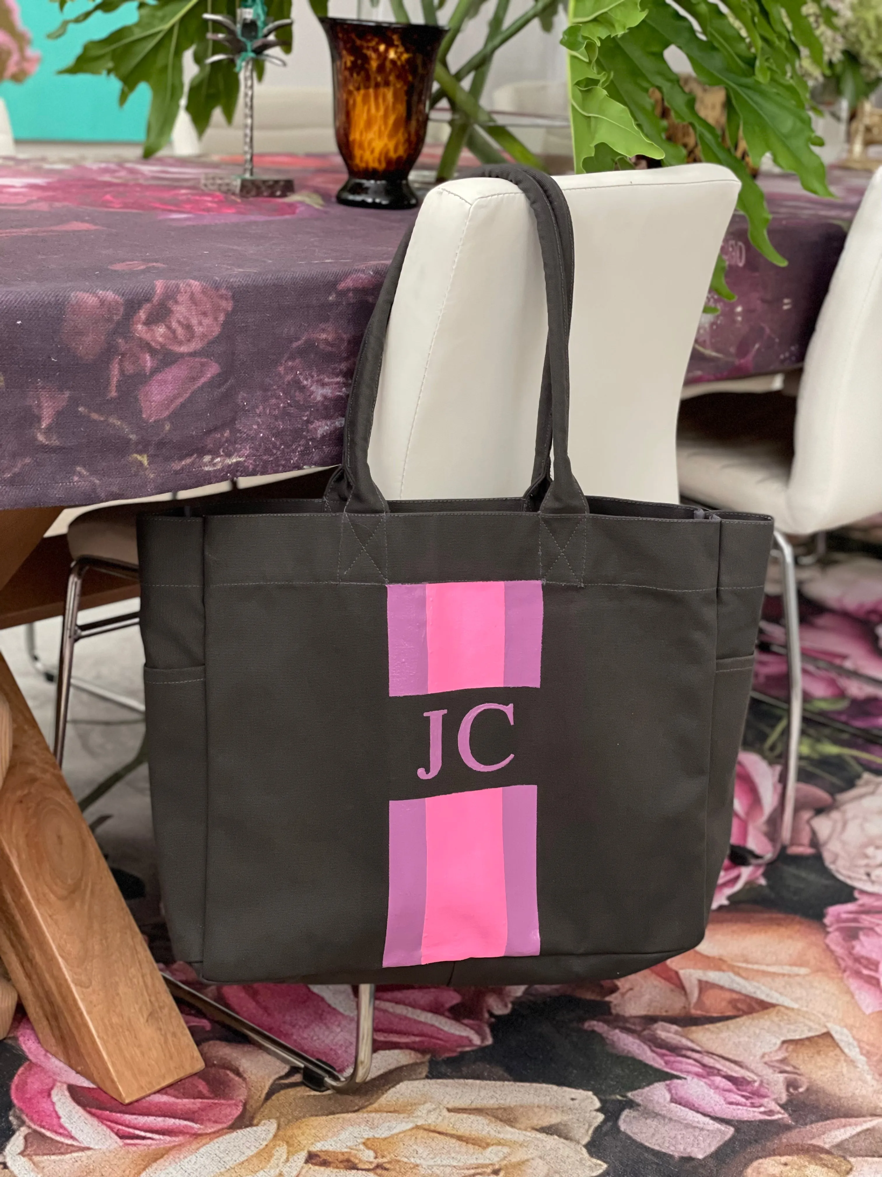 Monogram Beach Bag - Medium - Charcoal