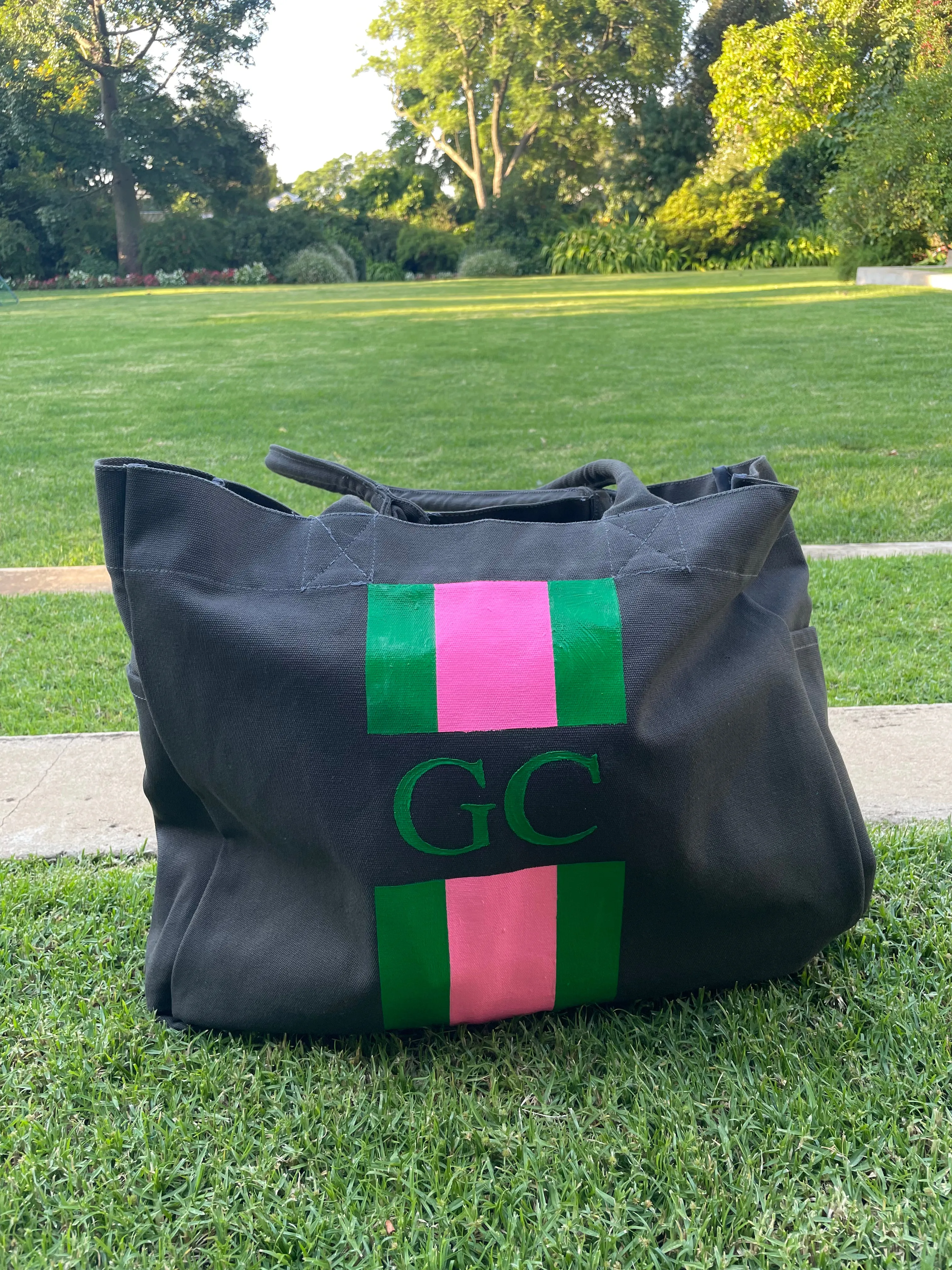 Monogram Beach Bag - Medium - Charcoal