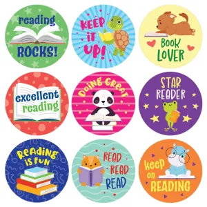 Motivational Teacher Reward Stickers for Students: Reading Rocks (1,080 Stickers)