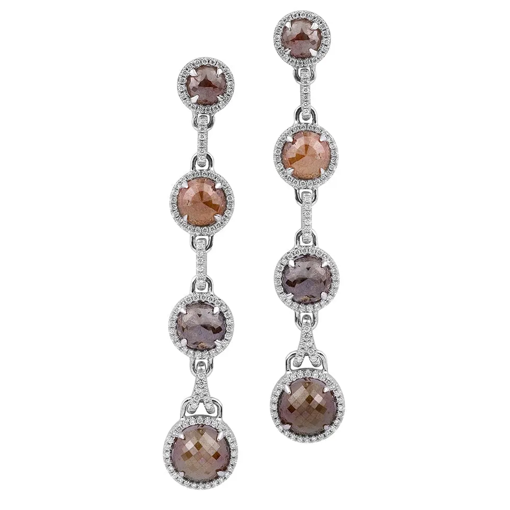 Multi-Colored Diamond Drop Earrings