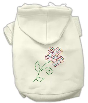 Multi-Colored Flower Rhinestone Hoodie Cream XL (16)