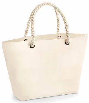 Natural beach bag with rope handles - plain