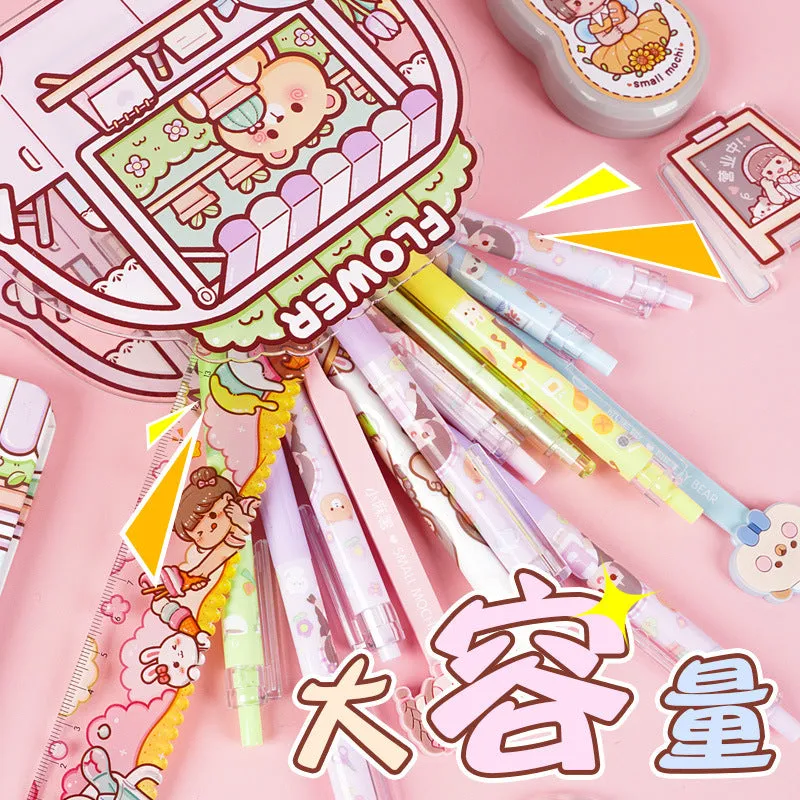 New cute girl acrylic pen holder desktop pen holder #H2228