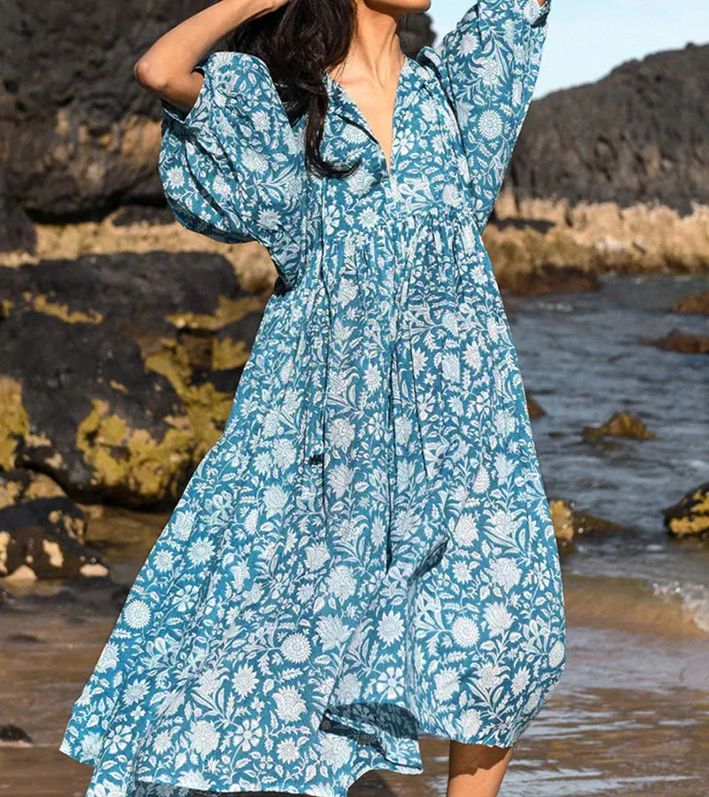 New Floral Loose Casual Summer Rayon Dress