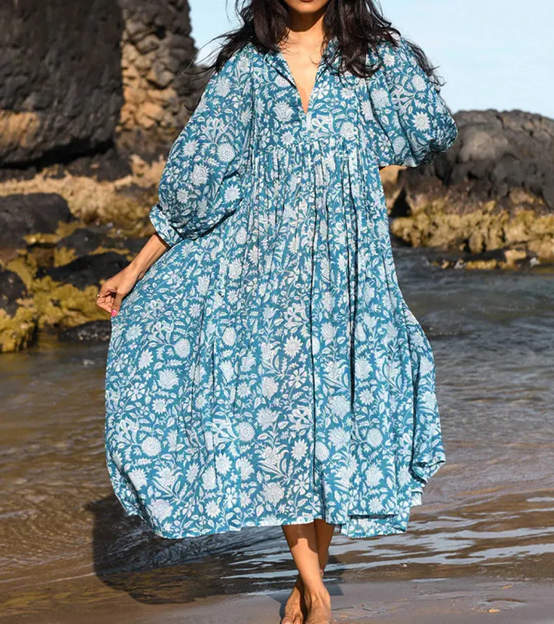 New Floral Loose Casual Summer Rayon Dress