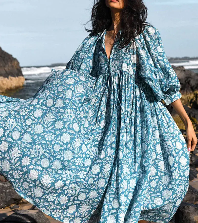New Floral Loose Casual Summer Rayon Dress