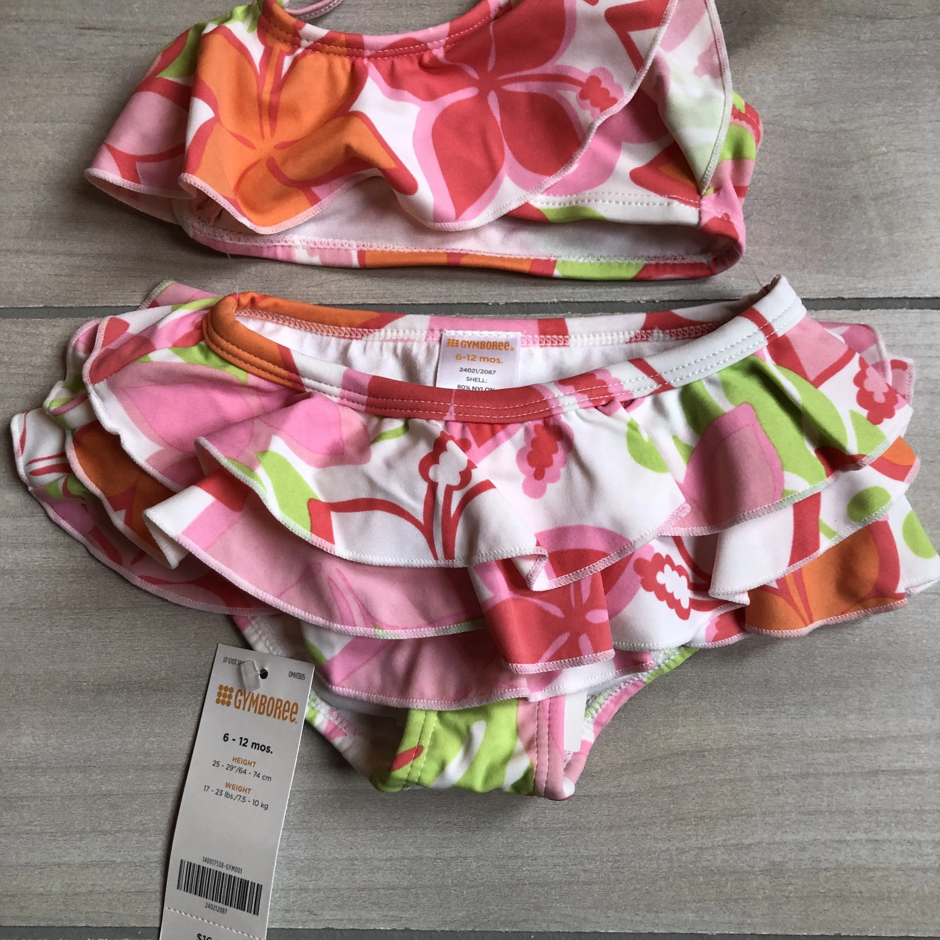 NEW Gymboree Multi Colored 2 Piece Floral Swimsuit