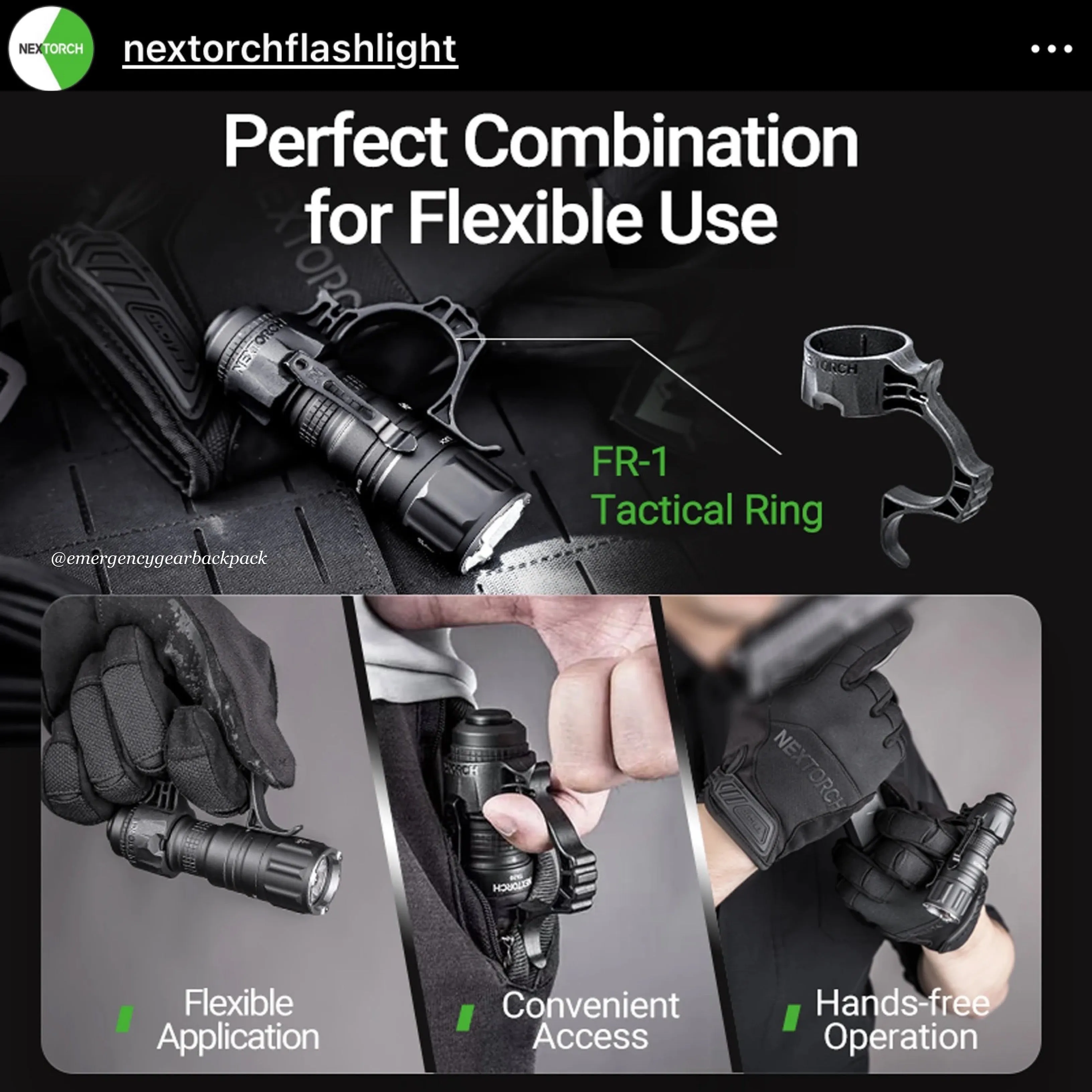 NEXTORCH FR-1 Tactical Flashlight Ring