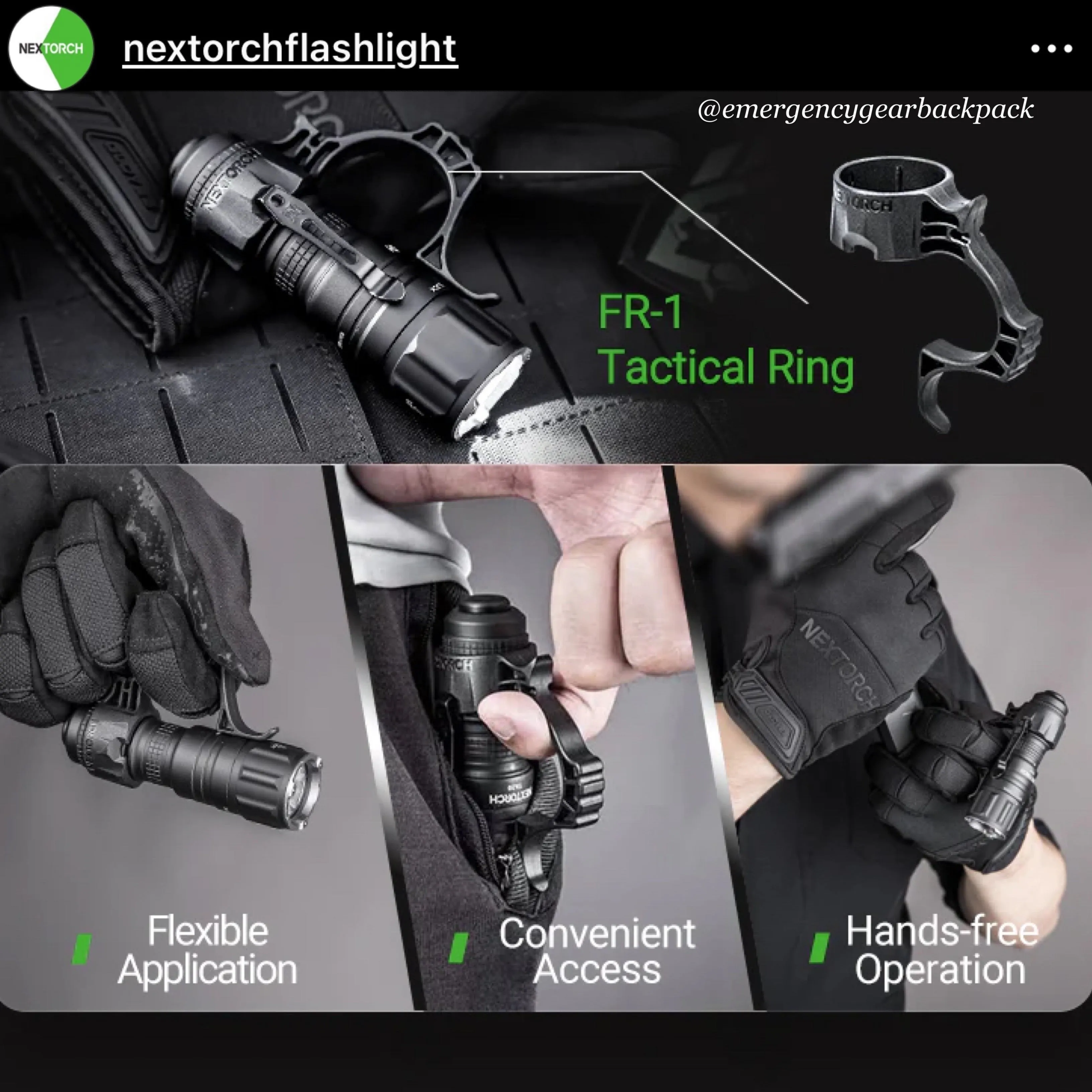 NEXTORCH FR-1 Tactical Flashlight Ring