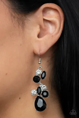 Paparazzi Earring ~ Rhinestone Reveler - Black