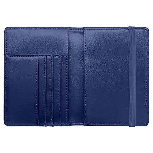 Passport Holder Cover,Traveling Passport Case Cute Navy Blue Passport Wallet for Women,Nebula