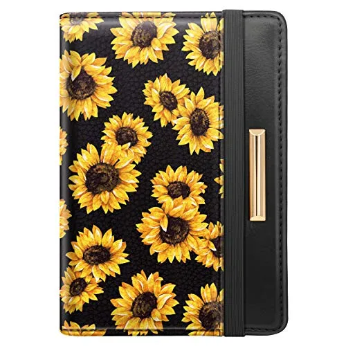 Passport Holder Cover,Traveling Passport Case Cute Passport Wallet for Women,Sunflower