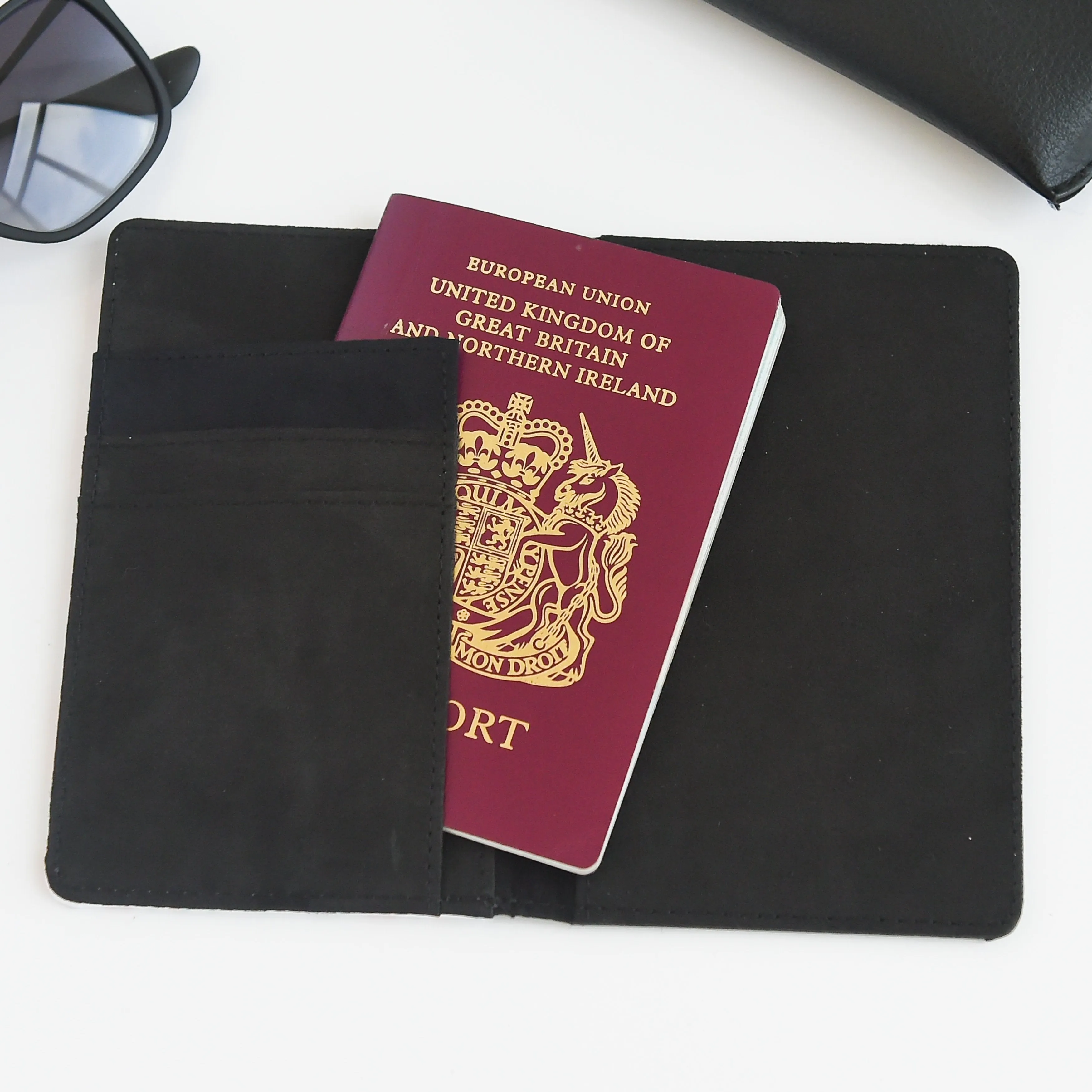 Personalised Passport Holder | Black   Vanilla Colourblock