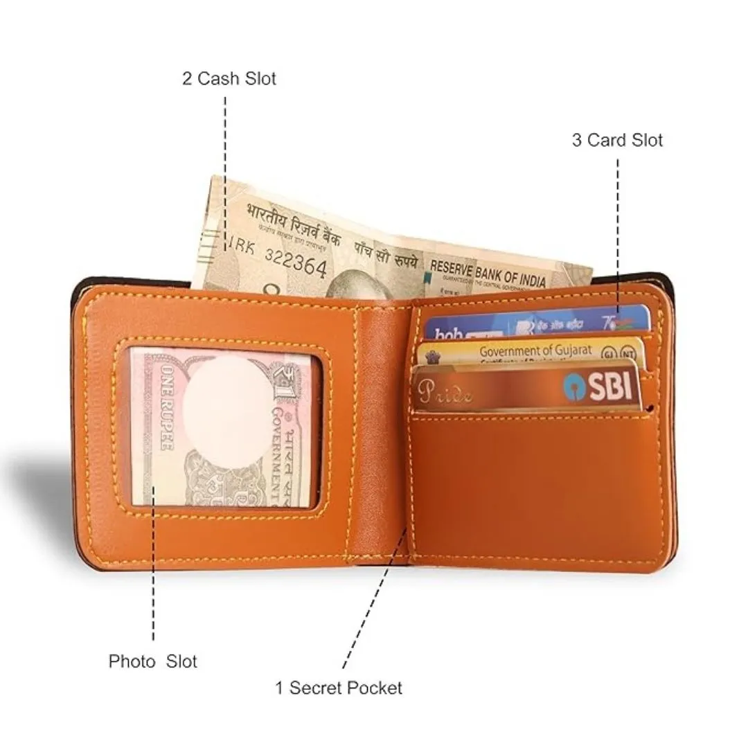 Personalized Vegan Leather Wallet with Mr. Charm - Tan