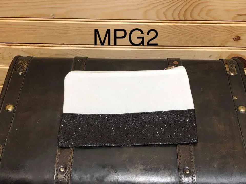 Polyester Canvas Makeup/Pouch MPG2 - Black Glitter