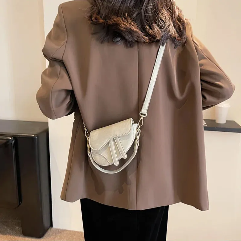 PU denim saddle bag