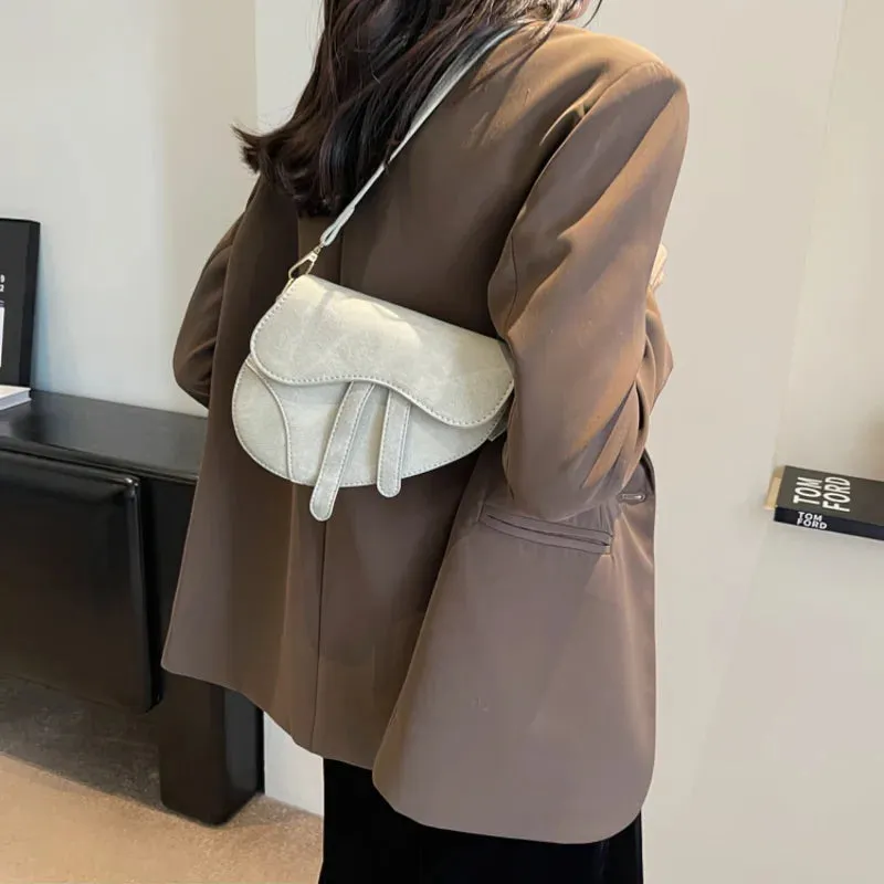 PU denim saddle bag